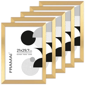 Pakiet 5 szt. złotych ramek na zdjęcia HEN Z 21x29,7 cm A4