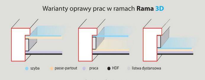 Ramka przestrzenna EFEKT 3D 1 Biała 30x30 cm (20x20cm) - ™